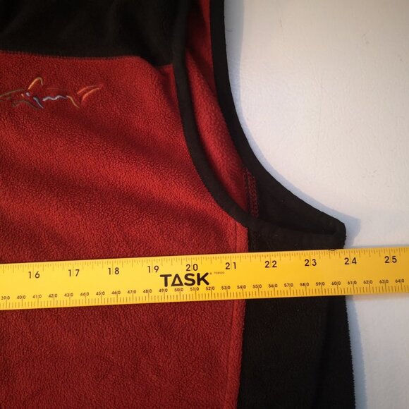 Greg Norman for Tasso Ella Men's Size Large Black & Red Full Zip Fleece Vest - Picture 10 of 10